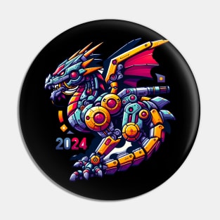 Year of the Dragon  Zodiac Lunar New Year  2024 design Pin