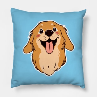 Happy Golden Retriever Dog Lover Puppy Retro Pillow