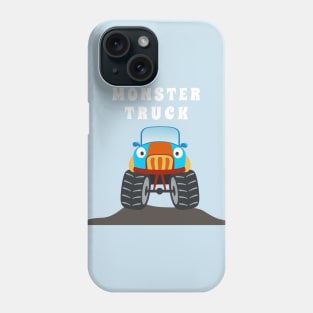 illustration of monster truck with cartoon style. Phone Case