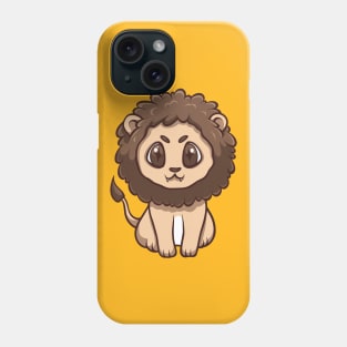 cute lion sitting illustration Phone Case