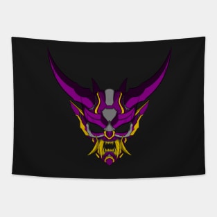 Cyber Japanese Demon-Purple Yellow Tapestry