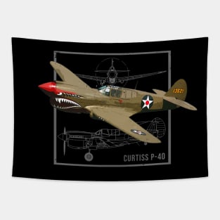 Curtiss P-40 Warhawk | WW2 Fighter Plane Tapestry