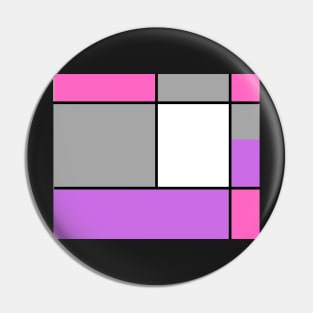 Squares and Rectangles, Pink, Grey, Purple, and White Pin