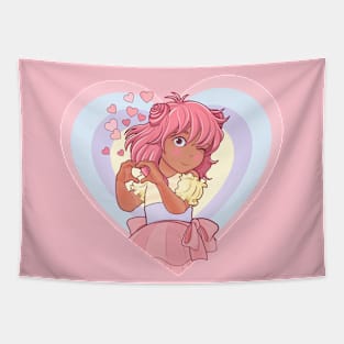 Kawaii Girl Heart Japanese Tapestry