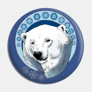 Polar Bear Snowflakes Pin