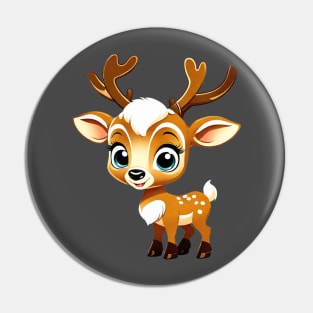 Cute christmas reindeer baby character Pin