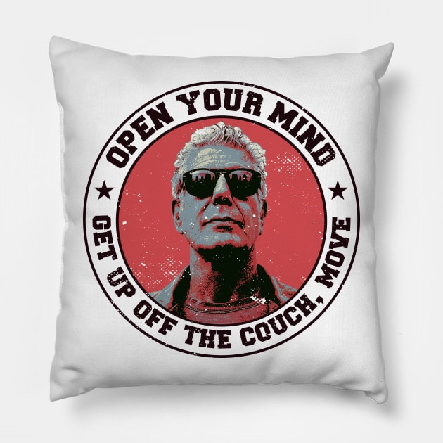 Anthony Bourdain quote Pillow by Mollie