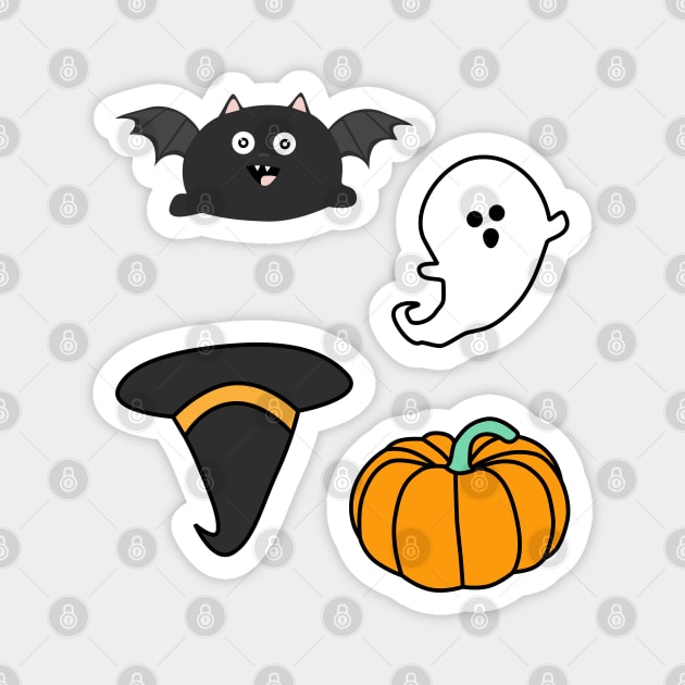 Bat, Witch, Ghost, Pumkin - Halloween Lover Sticker pack Magnet by My Bright Ink