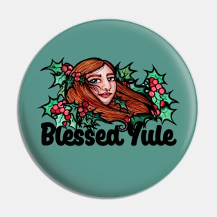 Blessed Yule Pagan Holiday Pin