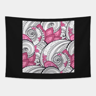 Paisley Print with Vintage Floral Motifs Tapestry