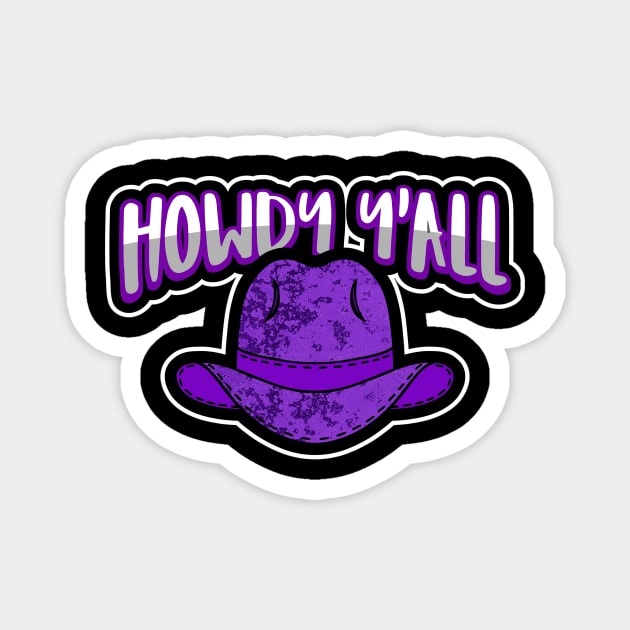 HOWDY Yall Purple - Cowboy Hat Magnet by SartorisArt1