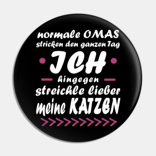 Katzen Katzendame Mietze Oma Katzenlady Pin