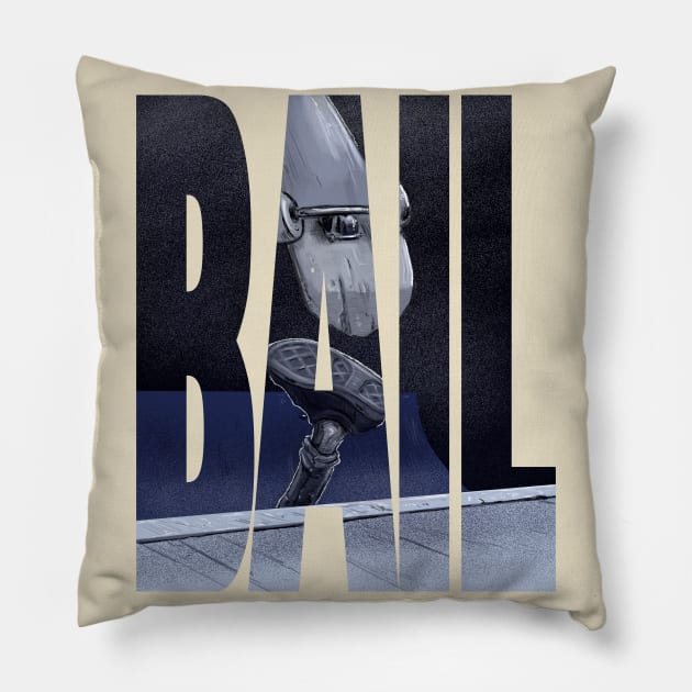 Skateboard clothing bail Pillow by Carlos CD