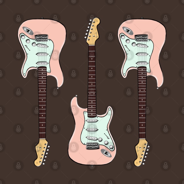 Triple Shell Pink Stratocaster by saintchristopher