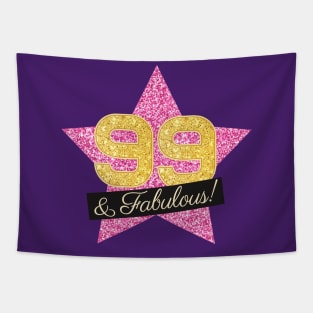 99th Birthday Gifts Women Fabulous - Pink Gold Tapestry