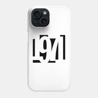 1971 Funky Overlapping Reverse Numbers for Light Backgrounds Phone Case