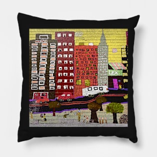 Children's NYC Wall #1c Pillow