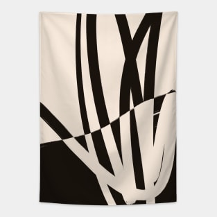 Black and White Abstract Simple Shapes Tapestry