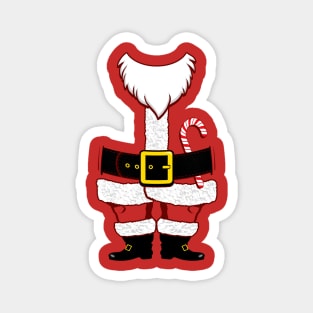 Mini Santa Claus Costume with Christmas Beard and Candy Cane T-Shirt Magnet