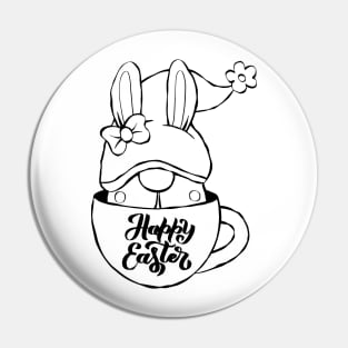 Cute bunny gnome ,happy Easter cartoon, Cartoon style. Pin