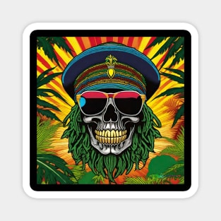 Reggae Music - Jamaican Stoner Skull 12 Magnet