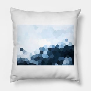 Icy Blue Ombre Geometrics Pillow