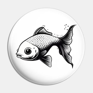 Monochromatic goldfish Pin