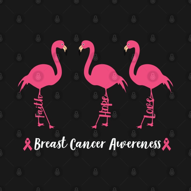 Breast cancer awareness pink flamingo by trendybestgift