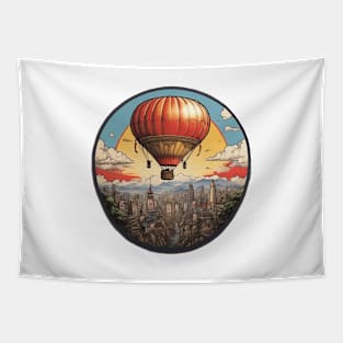 Air Balloon Sky Vintage Retro Established Wings Tapestry