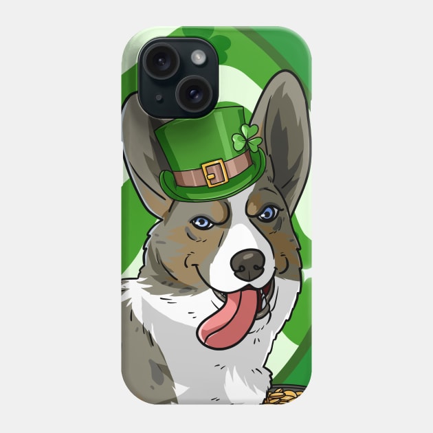 Cardigan Welsh Corgi Dog St Patricks Day Leprechaun Phone Case by Noseking