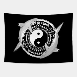 Yin and Yang Blacktip Reef Sharks Tapestry