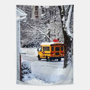 Teachers - On the Way to School in Winter Tapestry