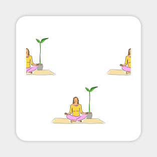 Background illustration, decorative design pattern, yoga, meditation, meditating, sports, recreation Magnet