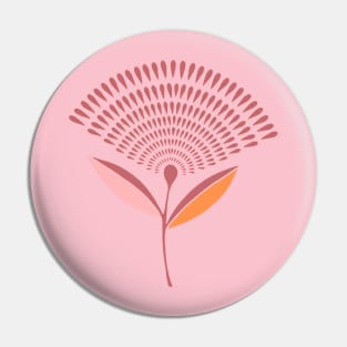 Mid Century Modern Dandelion Seed Head In Peach and Pink Pin