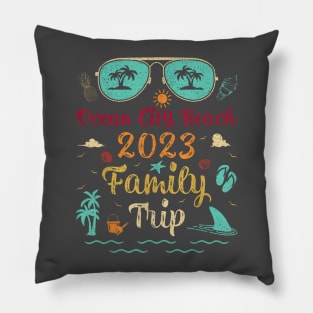 Family Trip 2023 Summer Vacation Maryland Ocean City Beach T-Shirt Pillow