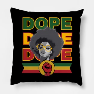 Unapologetically Dope black Pillow