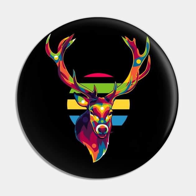 Great Deer Portrait Pin by wpaprint