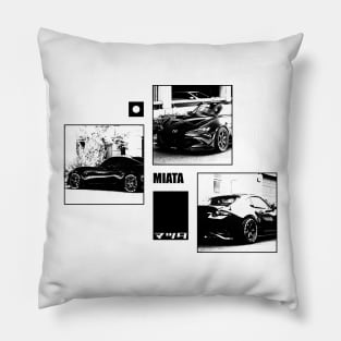 Mazda Miata MX-5 ND Black 'N White Archive Pillow