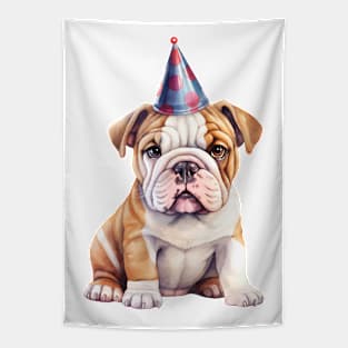Birthday Bulldog Tapestry