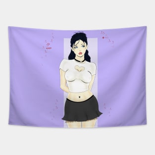 Anime School Girl Waifu Tapestry