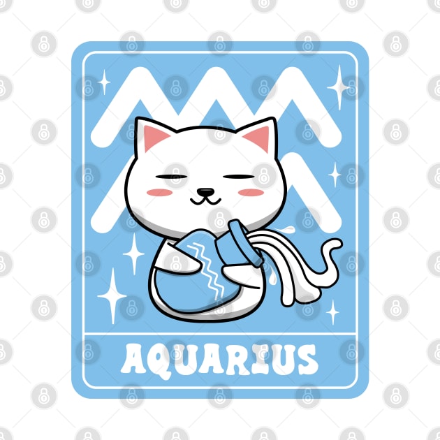 Cute Aquarius Cat by Luna Illustration