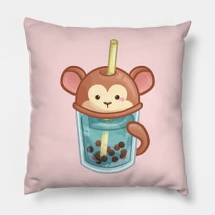 Monkey Bubble Tea Pillow