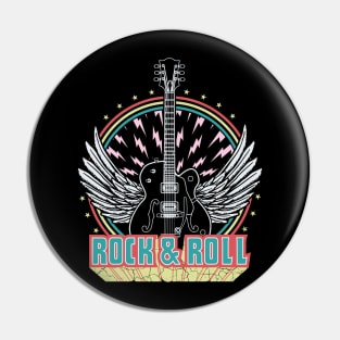 Vintage Retro Style Music instruments Guitarist Rock & Roll Pin
