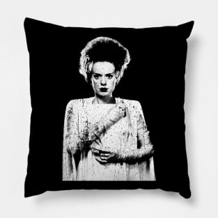 Bride of Frankenstein distressed Pillow