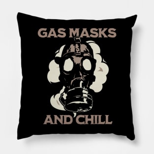 Gas Masks And Chill - WW1 Pillow