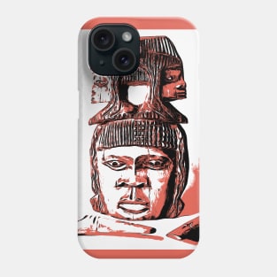 African Mask in Red Color Phone Case