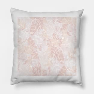 Carnation Outline Pattern in Pink Pastel Pillow