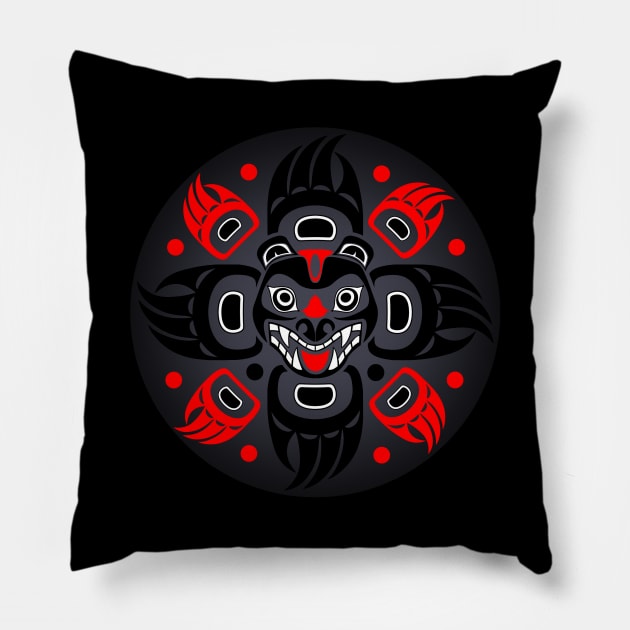 HAIDA PAW CIRCLE Pillow by GardenOfNightmares