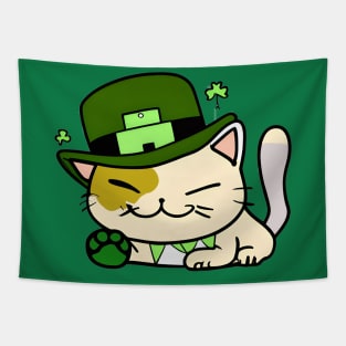 St. Catricks Day - Saint Patrick's Day - Cut Funny Cat - Kawaii Cat Tapestry