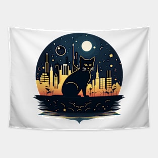 Cat Pet Animal Beauty Nature City Discovery Tapestry